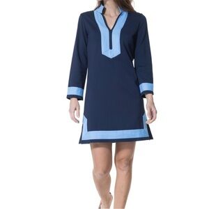 Sail to Sable Classic Long Sleeve Tunic Dress Navy Size M